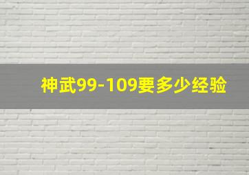 神武99-109要多少经验