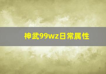 神武99wz日常属性