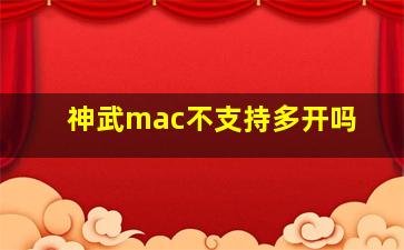 神武mac不支持多开吗