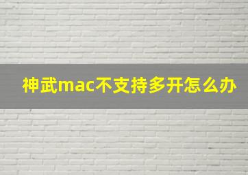 神武mac不支持多开怎么办