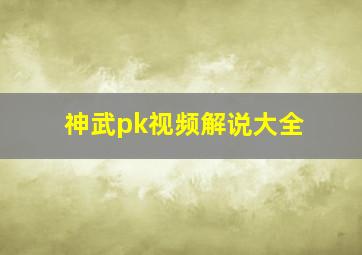 神武pk视频解说大全