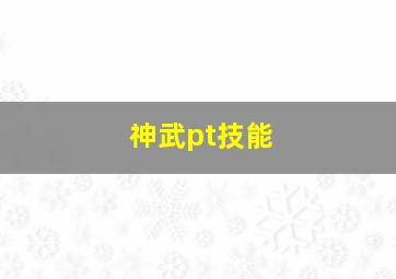 神武pt技能