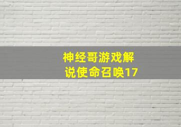 神经哥游戏解说使命召唤17