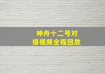 神舟十二号对接视频全程回放