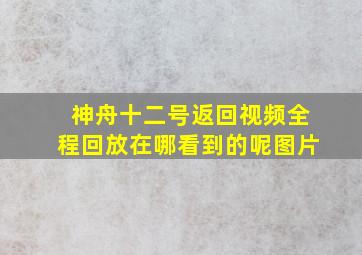 神舟十二号返回视频全程回放在哪看到的呢图片