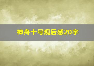 神舟十号观后感20字