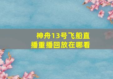 神舟13号飞船直播重播回放在哪看