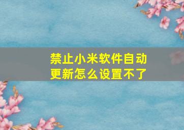 禁止小米软件自动更新怎么设置不了