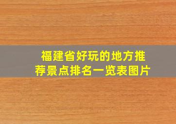 福建省好玩的地方推荐景点排名一览表图片