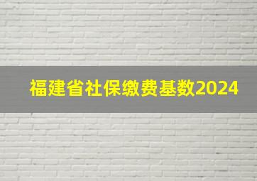 福建省社保缴费基数2024