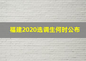 福建2020选调生何时公布