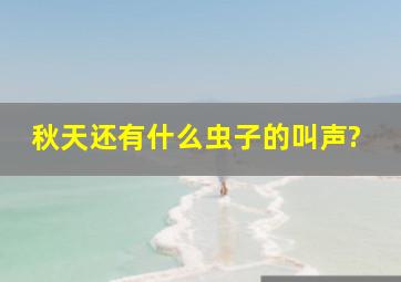 秋天还有什么虫子的叫声?