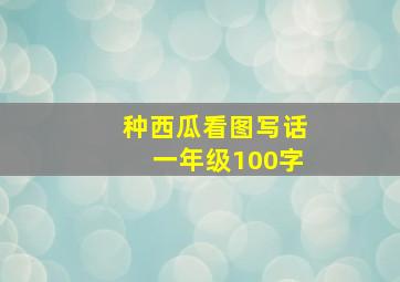 种西瓜看图写话一年级100字