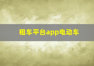 租车平台app电动车