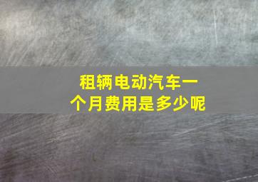 租辆电动汽车一个月费用是多少呢