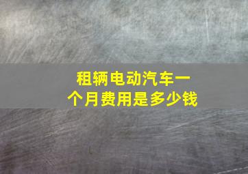 租辆电动汽车一个月费用是多少钱