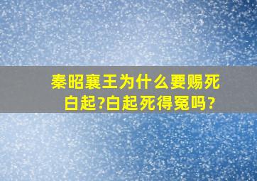 秦昭襄王为什么要赐死白起?白起死得冤吗?