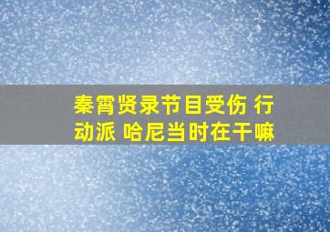 秦霄贤录节目受伤 行动派 哈尼当时在干嘛