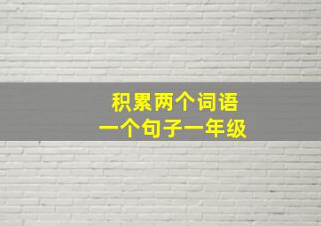 积累两个词语一个句子一年级