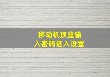 移动机顶盒输入密码进入设置