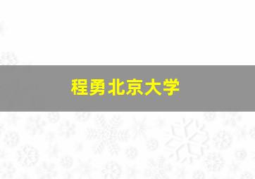 程勇北京大学