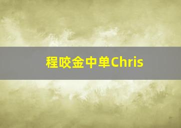 程咬金中单Chris