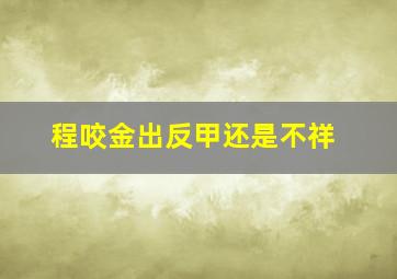 程咬金出反甲还是不祥