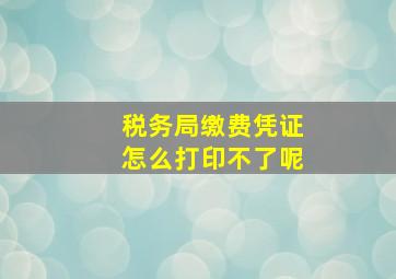 税务局缴费凭证怎么打印不了呢