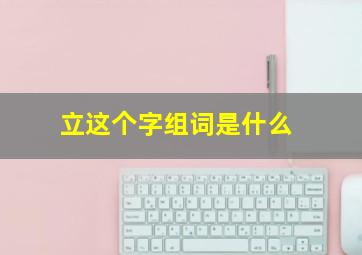 立这个字组词是什么