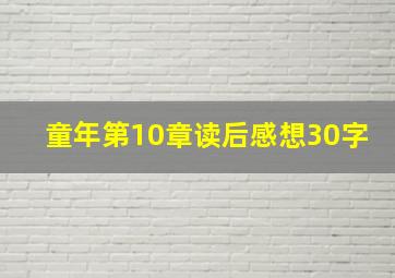 童年第10章读后感想30字