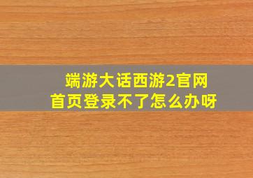 端游大话西游2官网首页登录不了怎么办呀