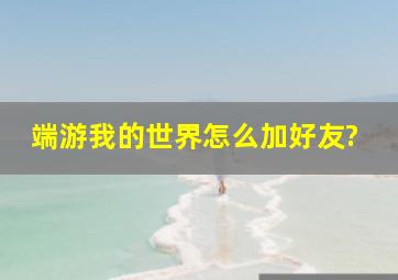 端游我的世界怎么加好友?