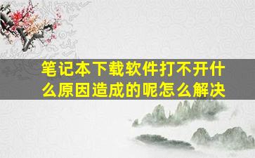 笔记本下载软件打不开什么原因造成的呢怎么解决