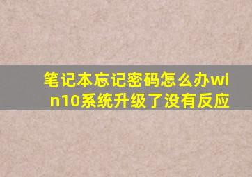 笔记本忘记密码怎么办win10系统升级了没有反应