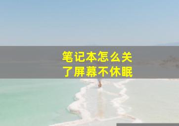 笔记本怎么关了屏幕不休眠