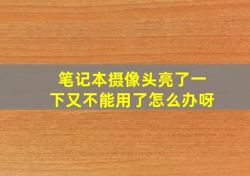 笔记本摄像头亮了一下又不能用了怎么办呀