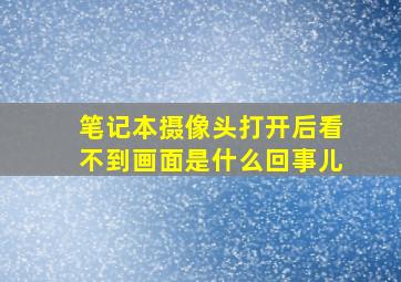 笔记本摄像头打开后看不到画面是什么回事儿