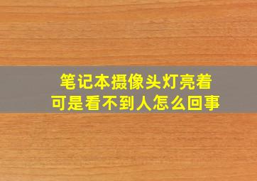 笔记本摄像头灯亮着可是看不到人怎么回事