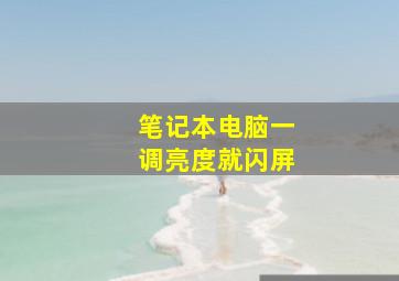 笔记本电脑一调亮度就闪屏