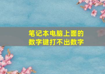 笔记本电脑上面的数字键打不出数字