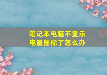 笔记本电脑不显示电量图标了怎么办