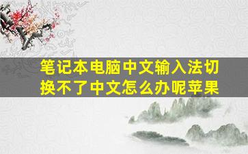 笔记本电脑中文输入法切换不了中文怎么办呢苹果