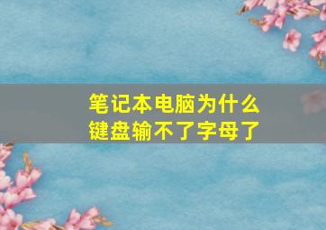 笔记本电脑为什么键盘输不了字母了