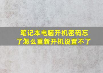 笔记本电脑开机密码忘了怎么重新开机设置不了