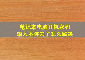 笔记本电脑开机密码输入不进去了怎么解决