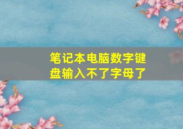 笔记本电脑数字键盘输入不了字母了