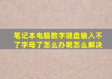 笔记本电脑数字键盘输入不了字母了怎么办呢怎么解决