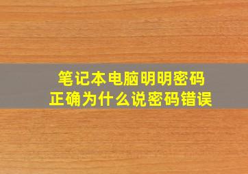 笔记本电脑明明密码正确为什么说密码错误