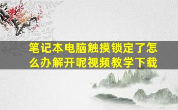 笔记本电脑触摸锁定了怎么办解开呢视频教学下载