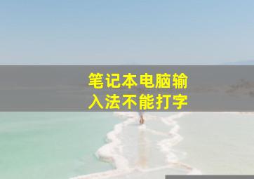 笔记本电脑输入法不能打字